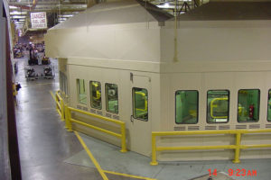 automotive transfer press line enclosure for noise control